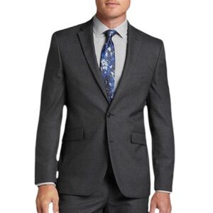 Wilke Rodriguez dark gray wool blend double button blazer suit jacket size 40L